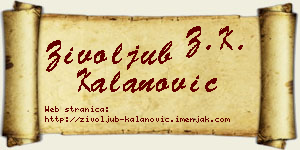 Živoljub Kalanović vizit kartica